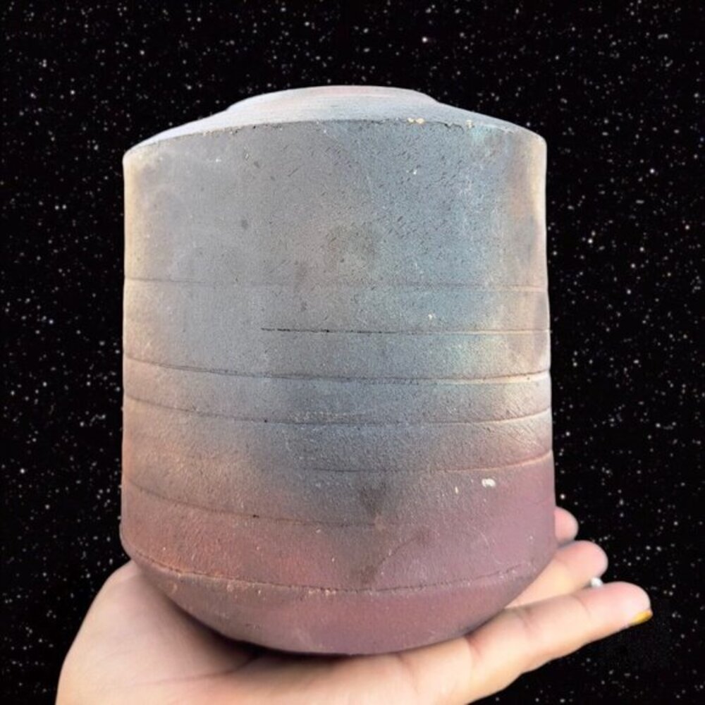 Art Pottery Laura Ross Pottery Vase Stoneware‎ Ceramic Signed Vase Multicolor